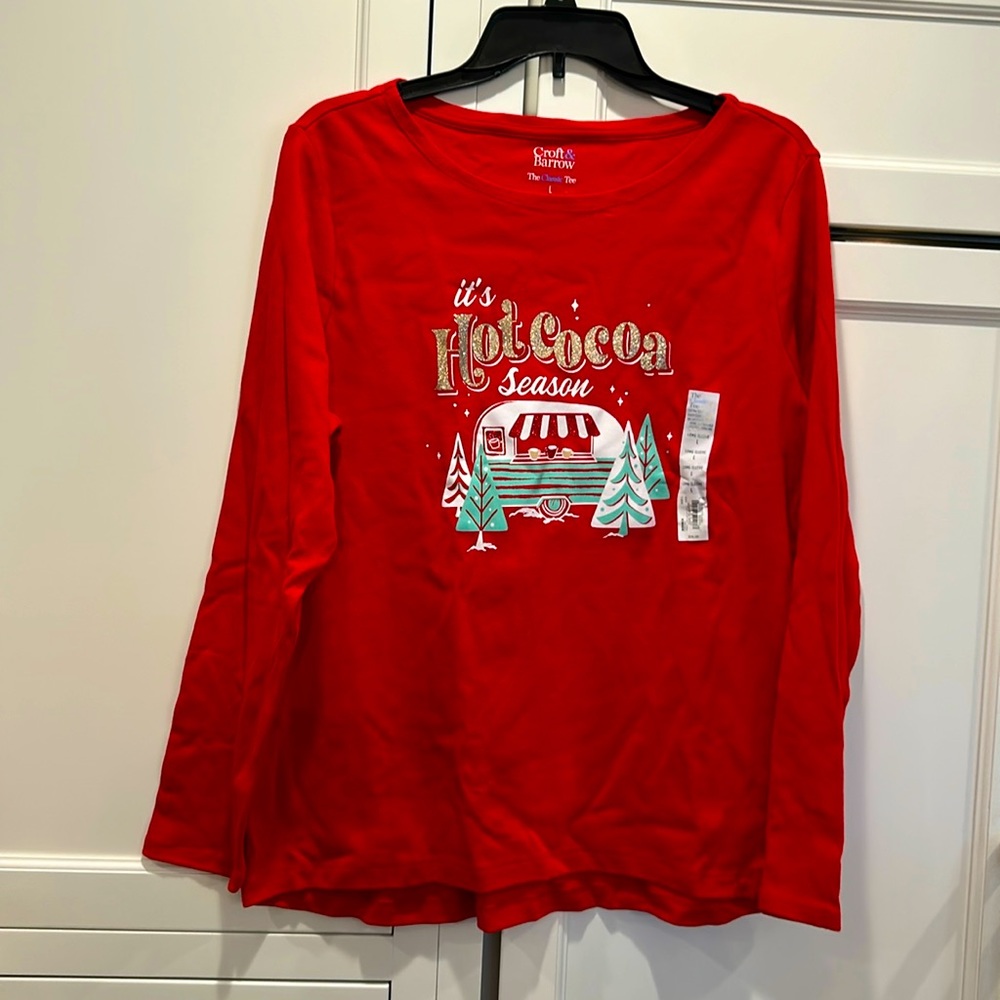 Long-sleeved Tshirt 
It’s Hot Cocoa Season